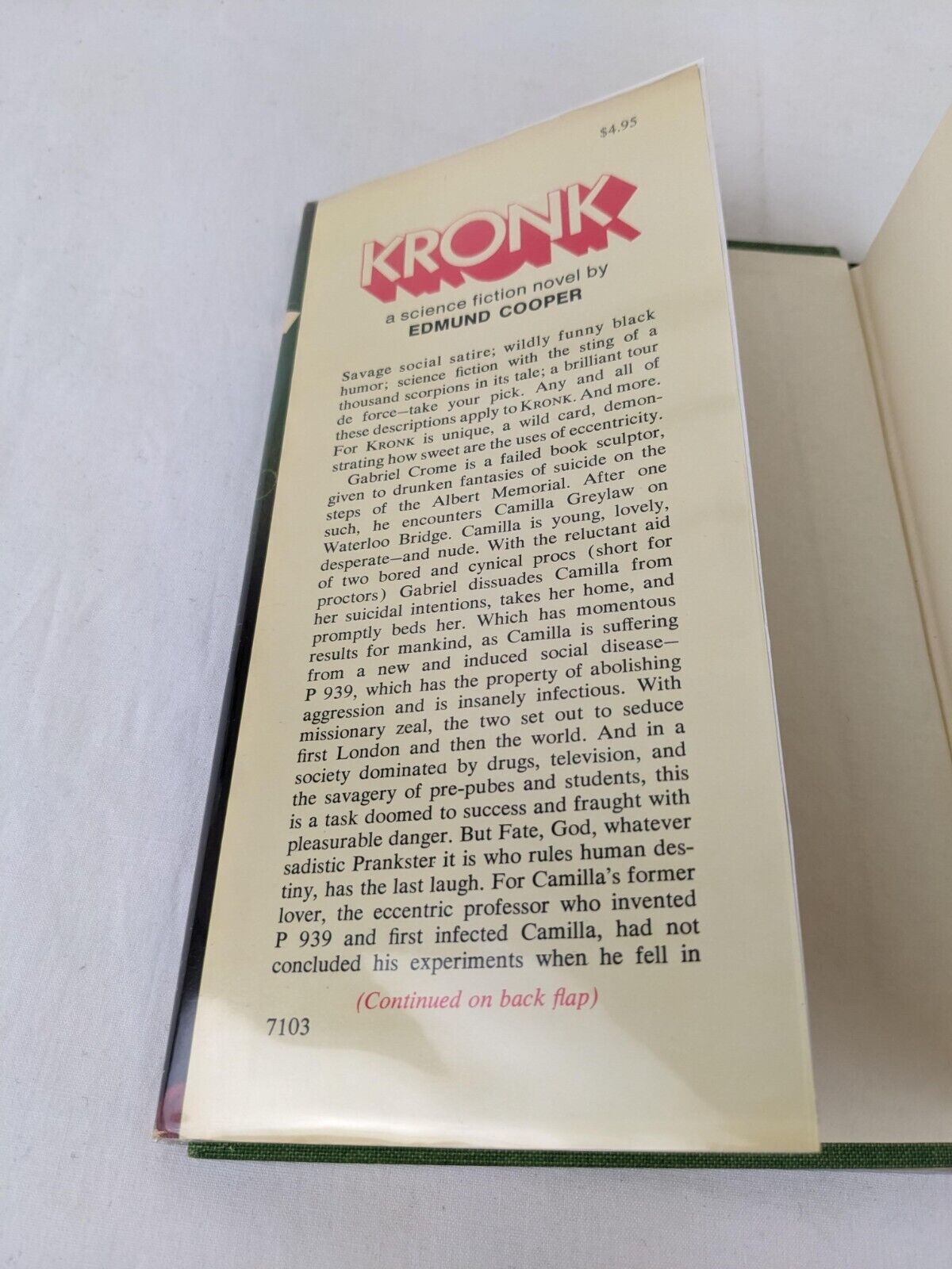 Kronk by Edmund Cooper 1971 Hardcover UK First Edition Science Fiction