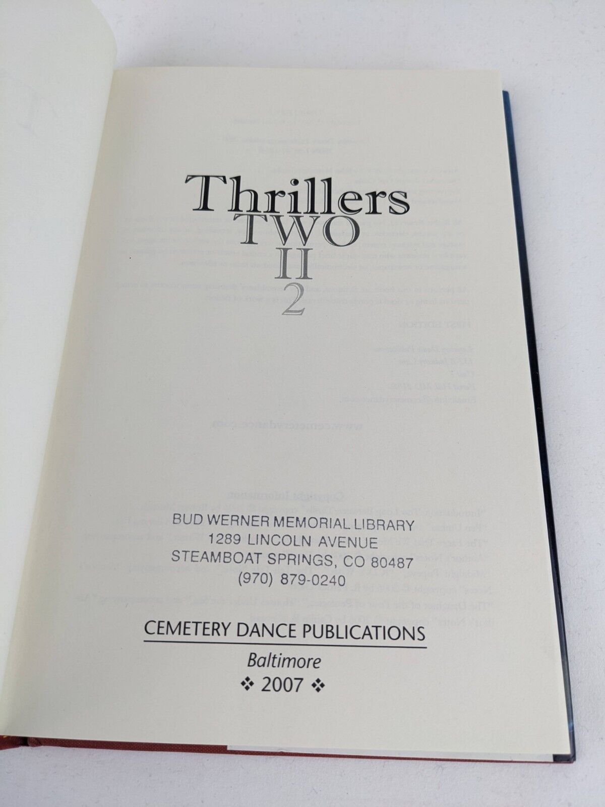 Thrillers 2 edited by Robert Morrish 2007 Hardcover x4 signatures Cemetary dance