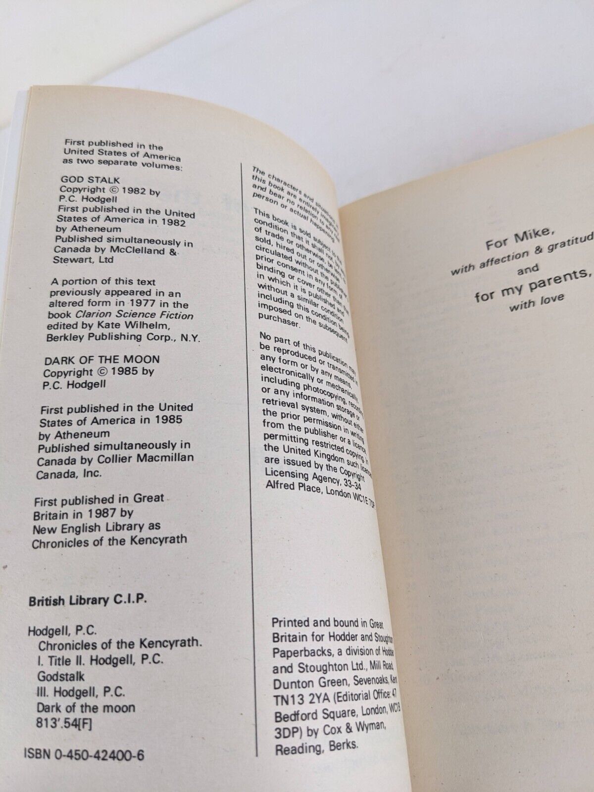 Chronicles of the Kencyrath by P.C. Hodgell 1987