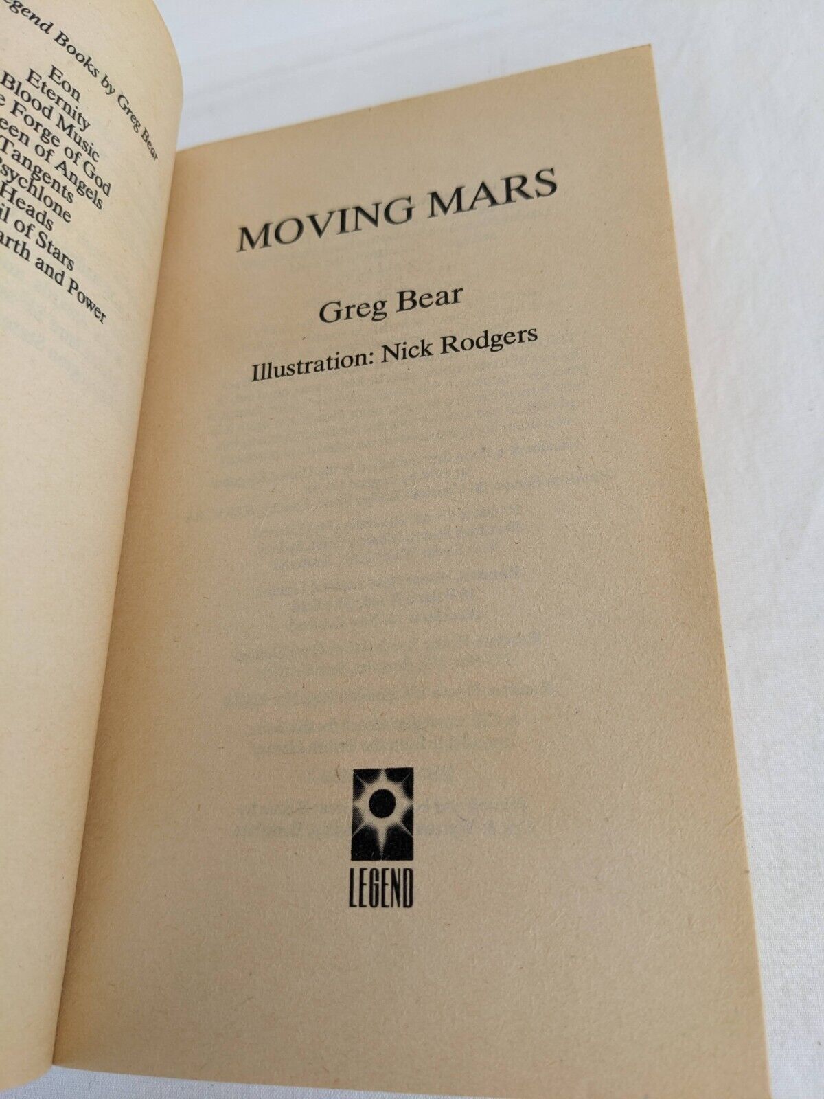 Moving mars by Greg Bear 1994 Queen of angels