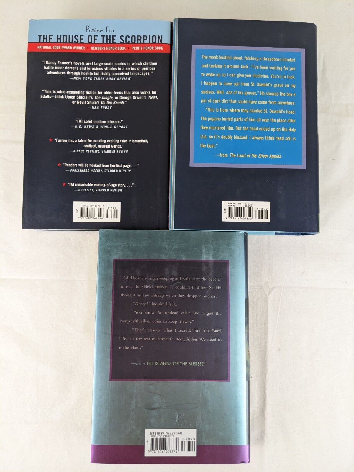 The sea of trolls trilogy by Nancy Farmer x3 - Hardcover first edition 2004