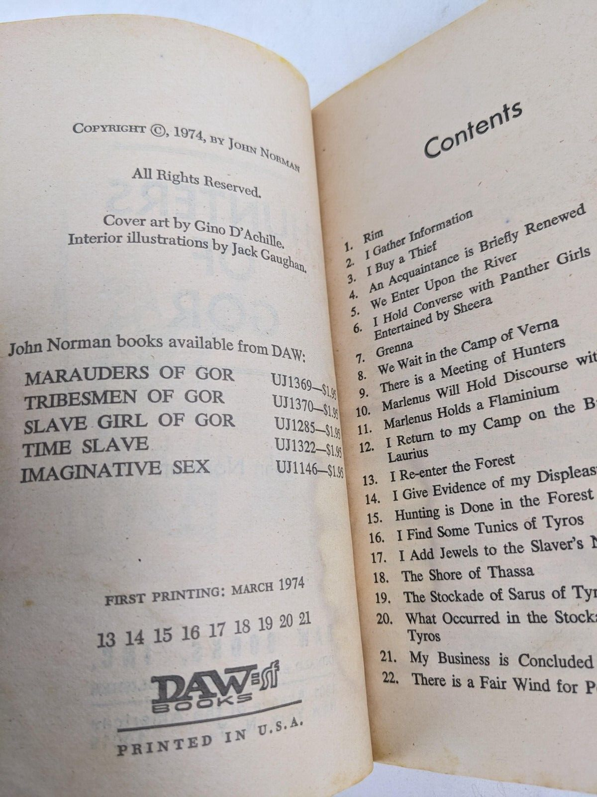 Gor series by John Norman x 9 Daw SF editions 1974