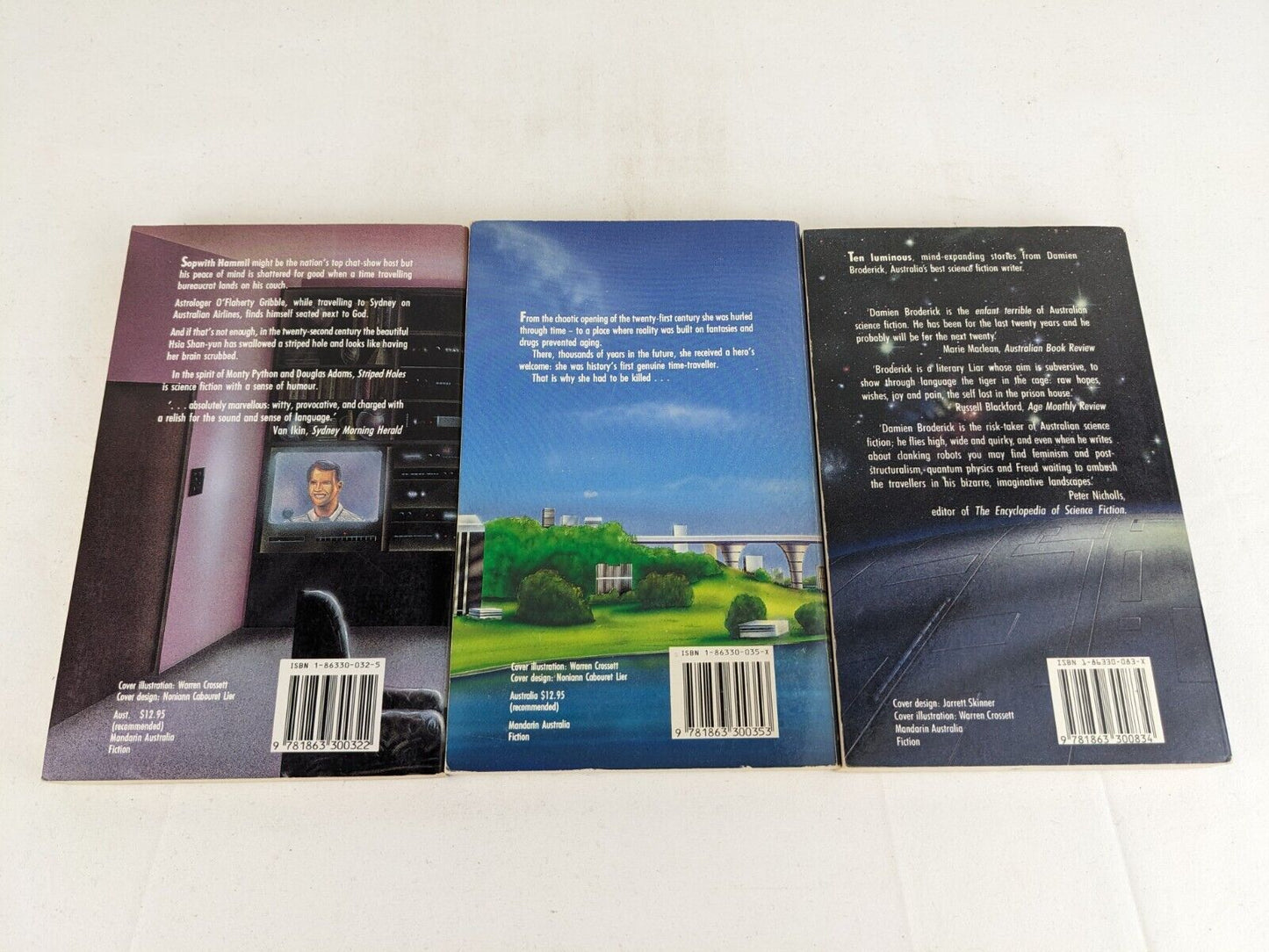 Damien Broderick x 3 - Striped Holes, Judas Mandala, Dark between stars 1988