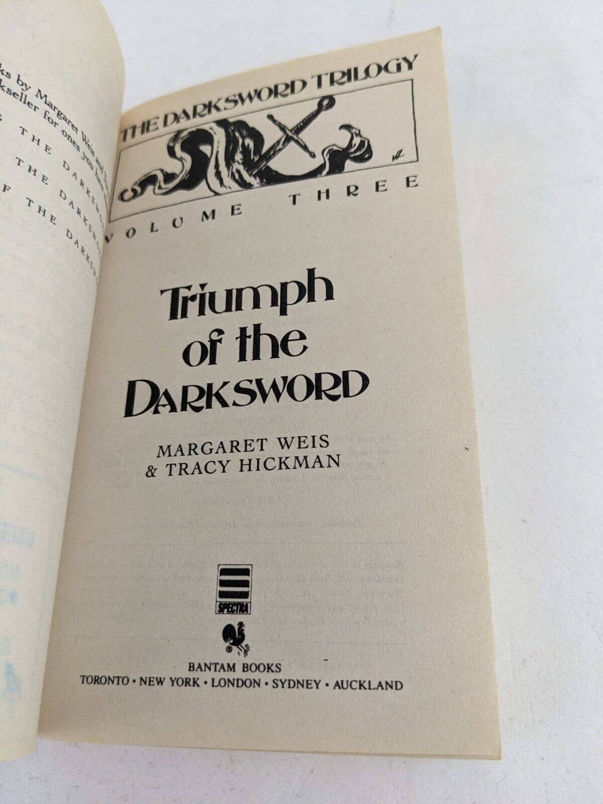 The Darksword books 2 & 3 by Margaret Weis & Tracy Hickman 1988