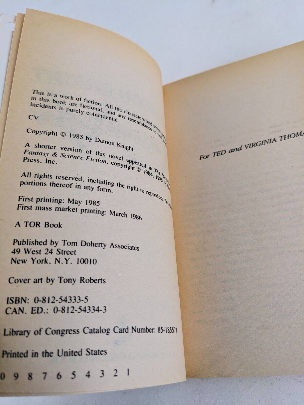 CV by Damon Knight 1986