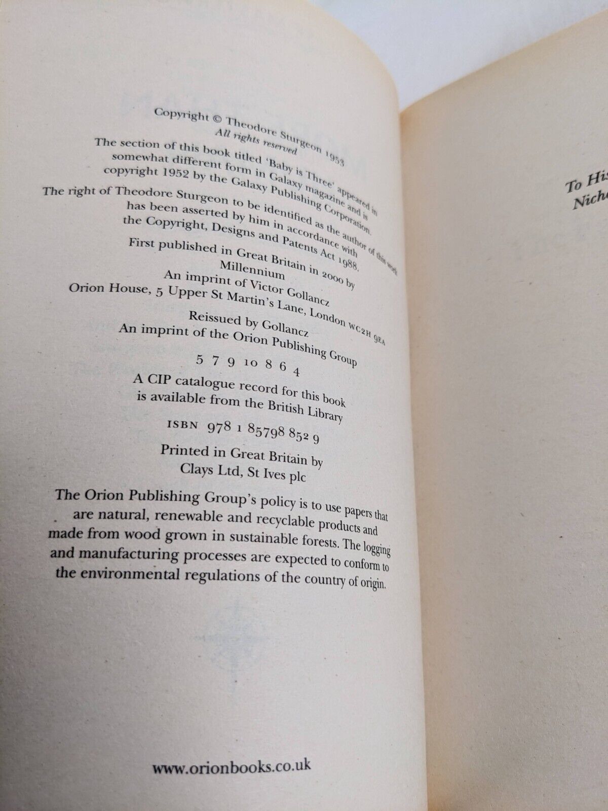 More than human by Theodore Sturgeon 2000 SF Masterworks