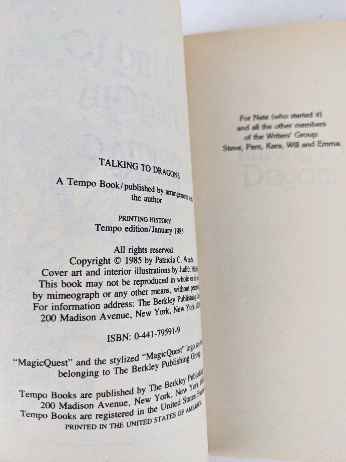 Talking to dragons by Patricia C. Wrede 1985 - Enchanted Forest Chronicles