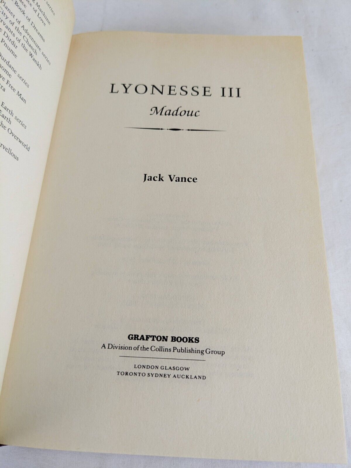 Lyonesse III: Madouc by Jack Vance 1990 First Edition Hardcover UK Grafton