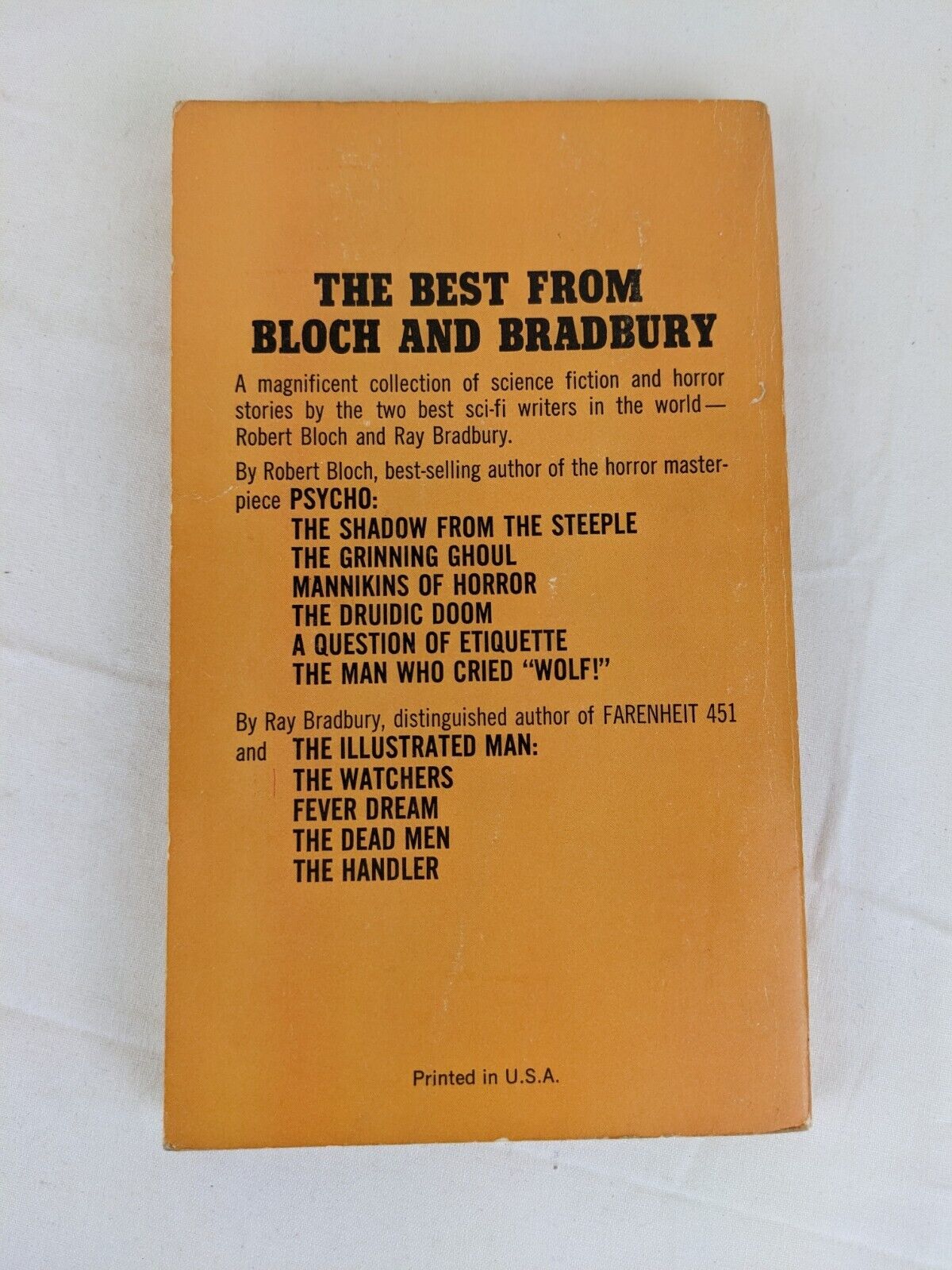 BLOCH AND BRADBURY: Ten Masterpieces of Science Fiction tower book 1969