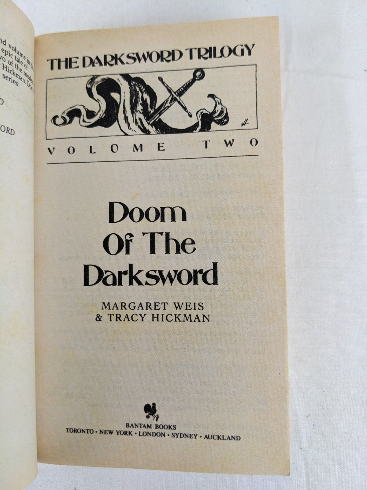The darksword trilogy by Margaret Weis & Tracy Hickman 1994 - Alternate cover