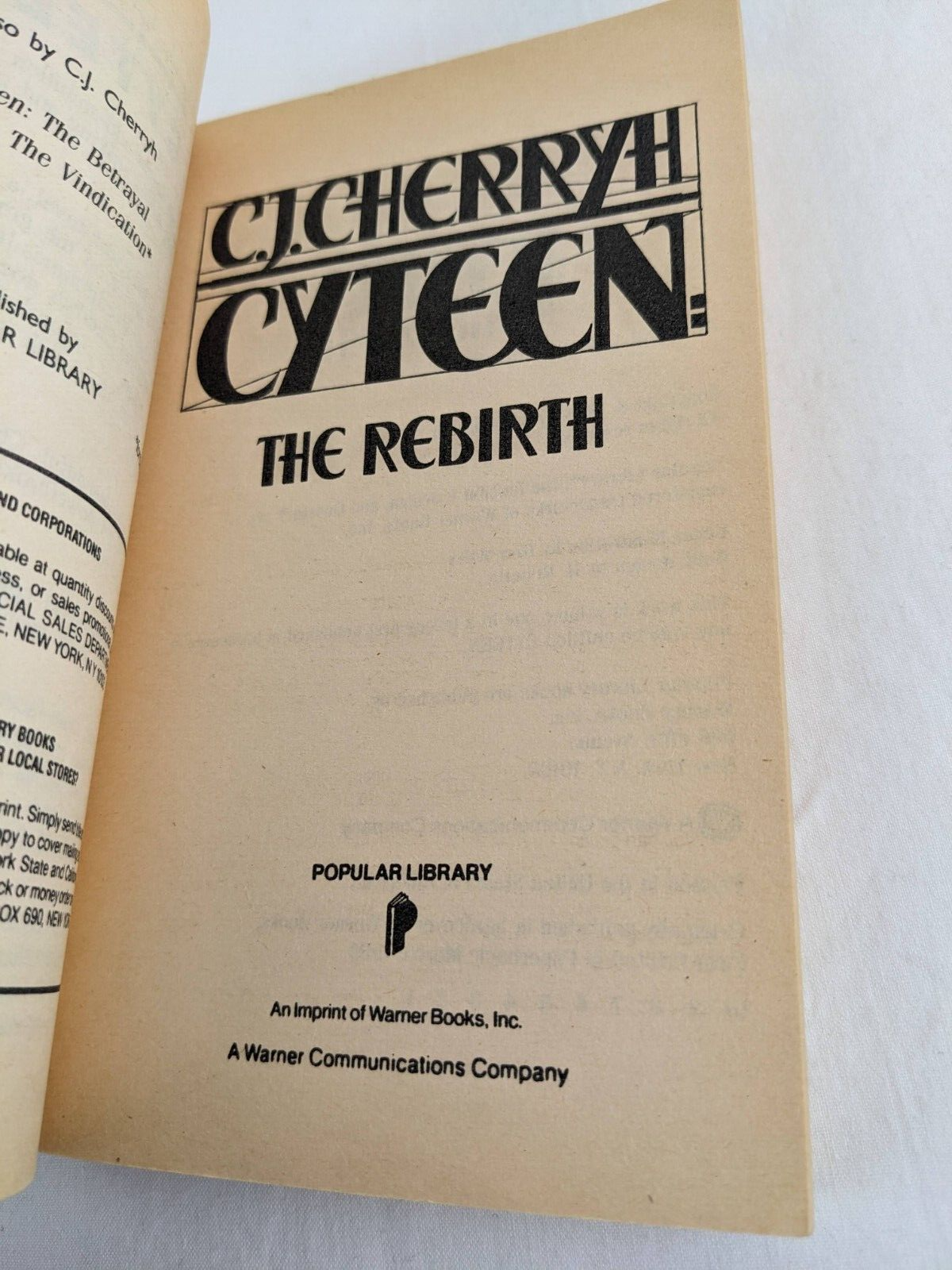 Cyteen: Betrayal & Rebirth by C.J. Cherryh 1989