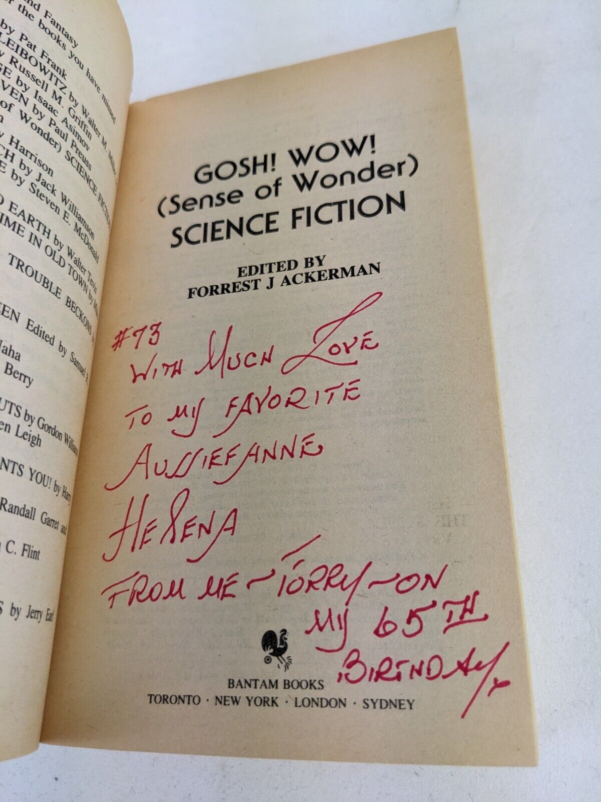 Gosh! Wow! (Sense of wonder) Science Fiction by Forrest J. Ackerman signed 1982