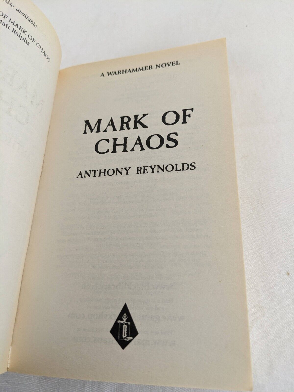 Warhammer: Mark of Chaos by Anthony Reynolds 2006