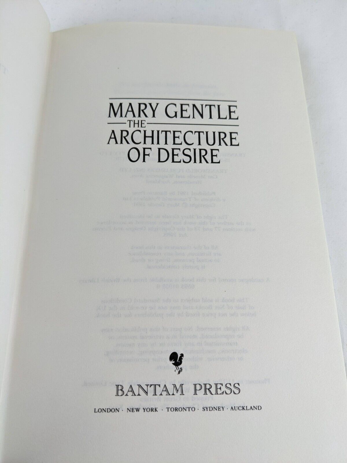 The architecture of desire by Mary Gentle hardcover 1991 White crow sequence