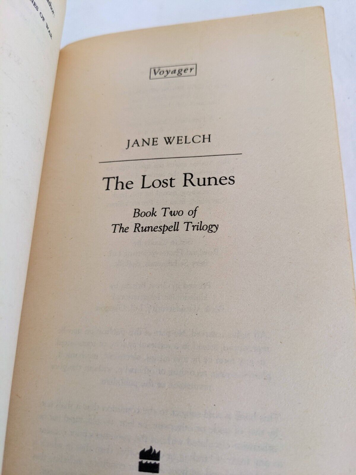 Runespell trilogy by Jane Welch 1995 The Runes of War, Lost & Sorcery