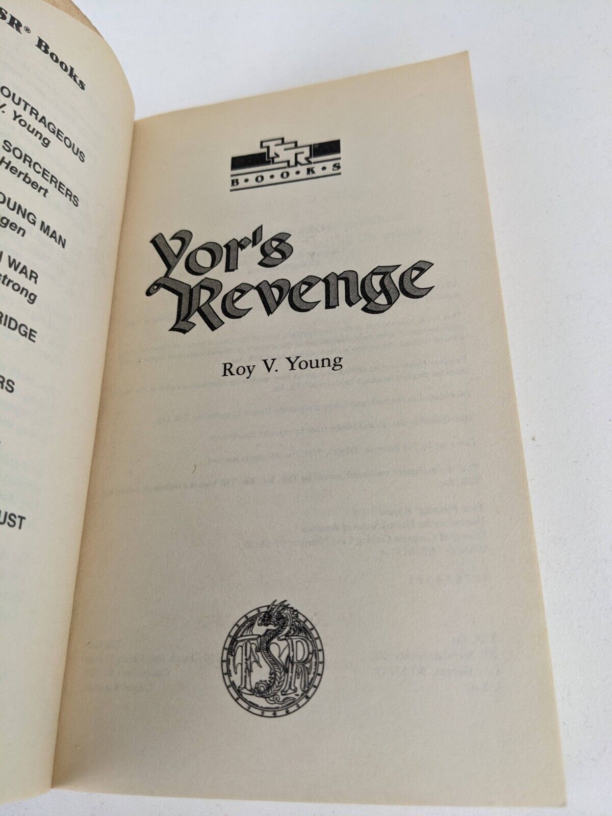 Yor's revenge by Roy V. Young 1995 TSR First Printing Outrageous 2 RARE