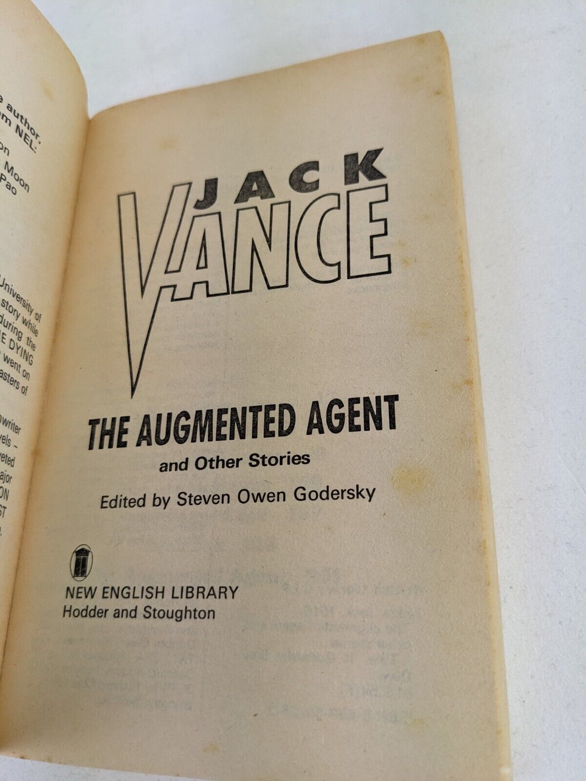 The Augmented Agent and Other Stories by Jack Vance 1989