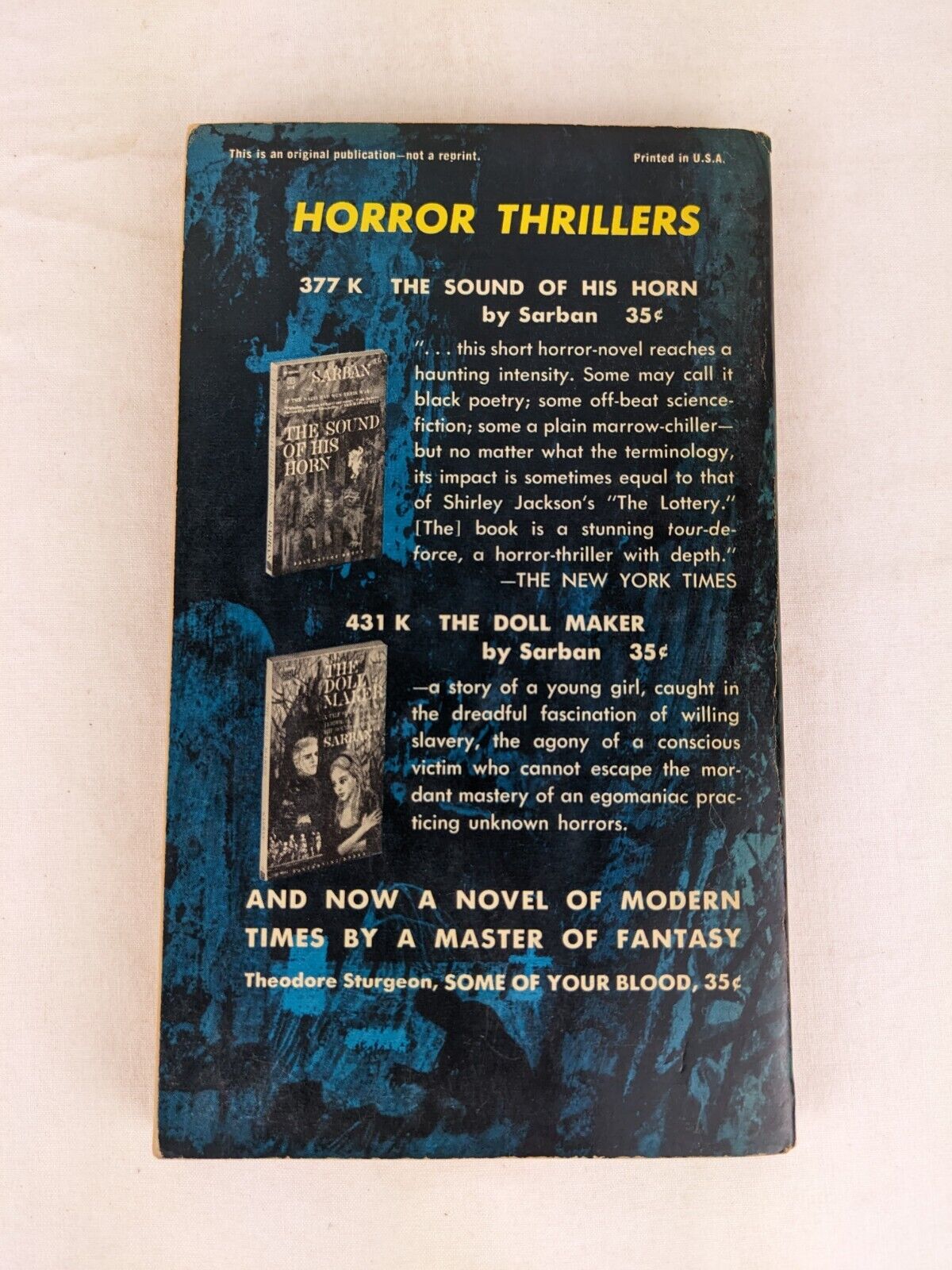 Some of your blood by Theodore Sturgeon 1961 Ballantine books