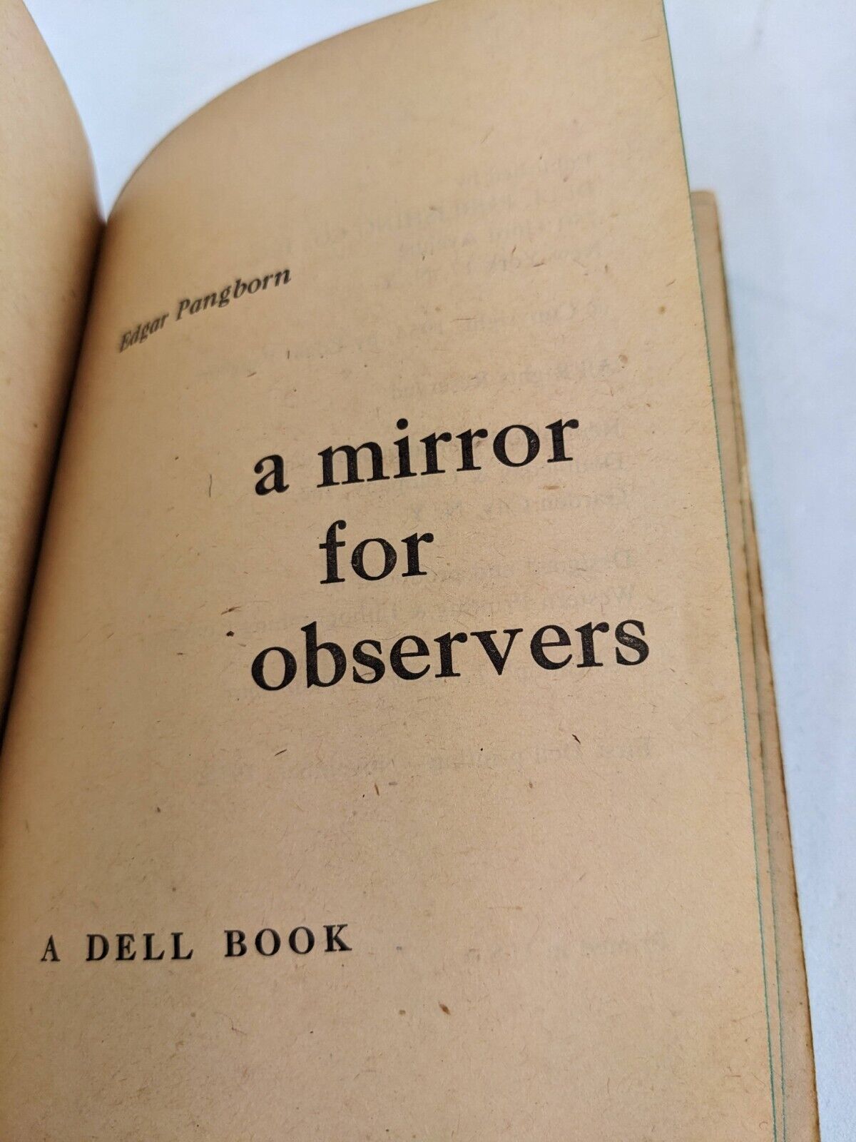 A mirror for observers by Edgar Pangborn 1958 Dell