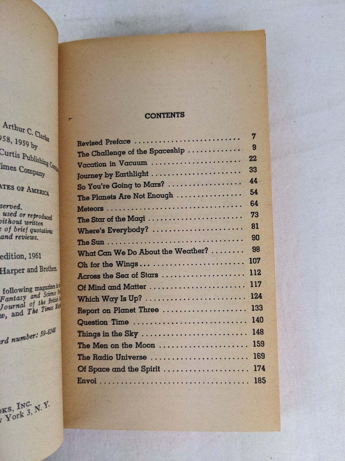 The challenge of the spaceship by Arthur C. Clarke 1961 Ballantine books
