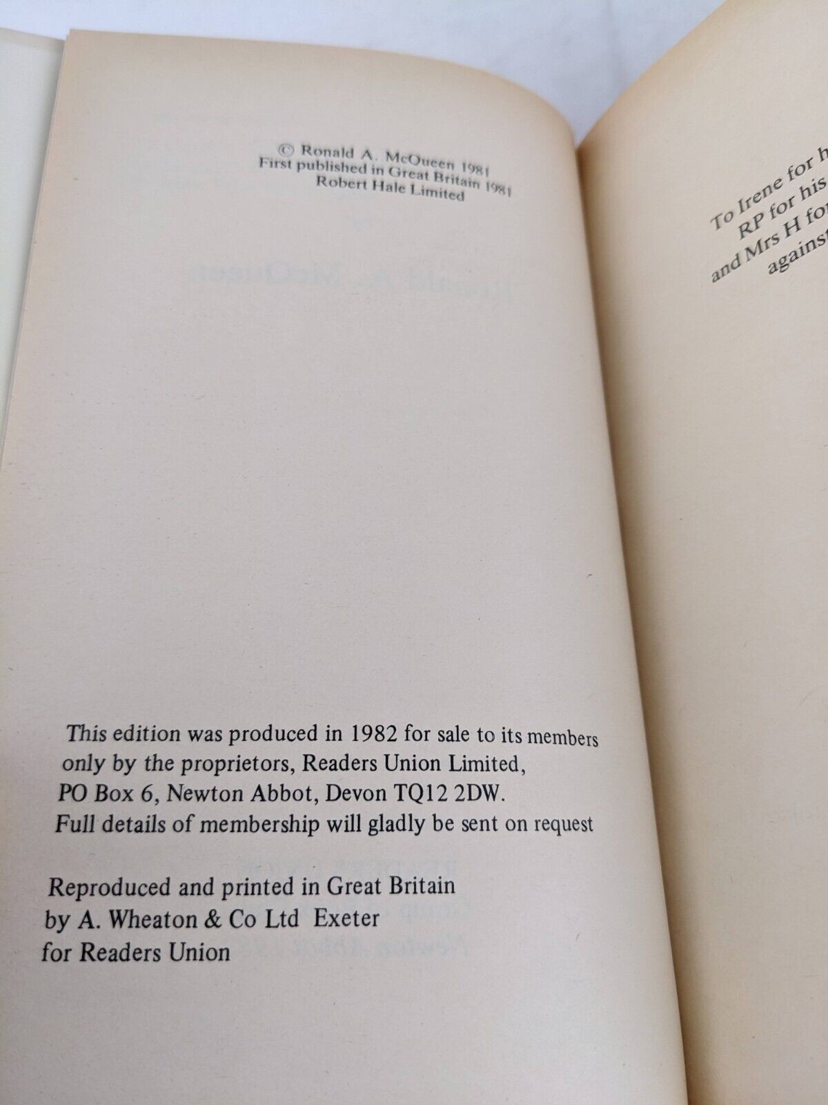 Mardoc by Ronald A McQueen 1982 Hardcover Science Fiction Book Club