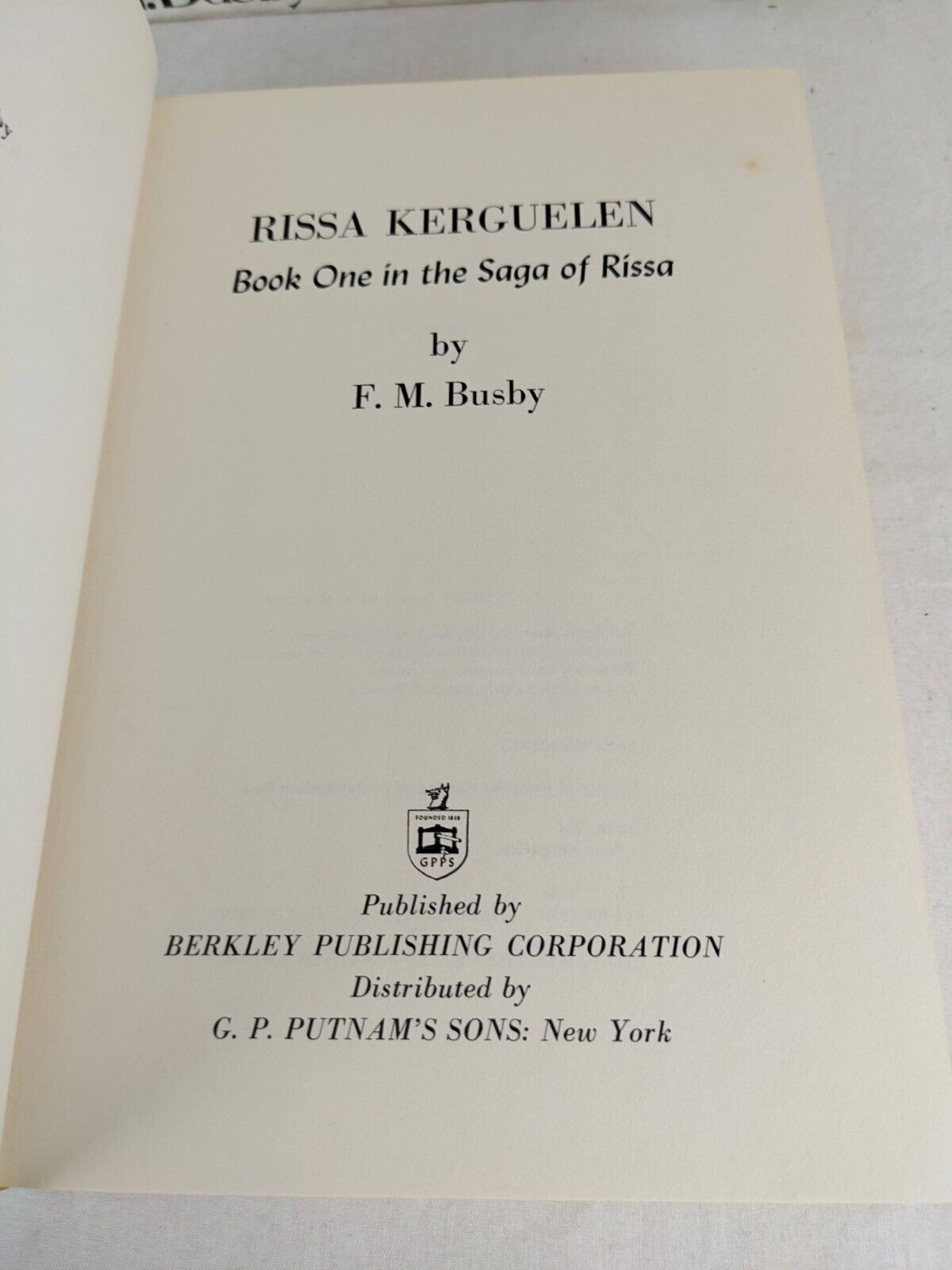 Rissa by F.M. Busby - Rissa Kerguelen & Long View 1976 Hardcover