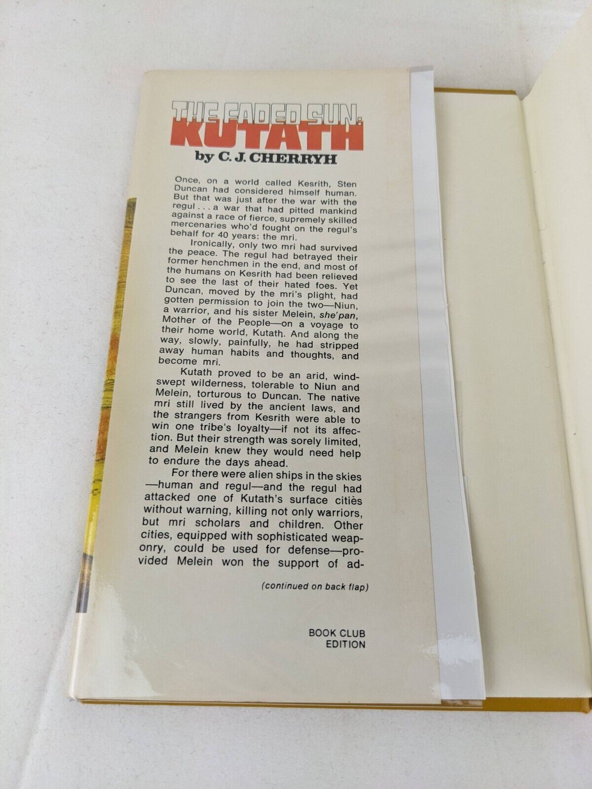 Kesrith & Kutath by C.J. Cherryh 1978 Hardcover BCE The Faded Sun