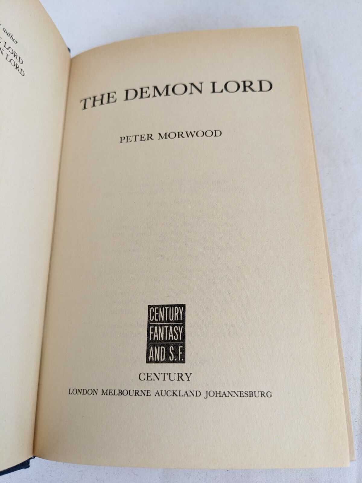 The Demon Lord By Peter Morwood Hardcover (Century Pub) 1987 The Book Of  Years