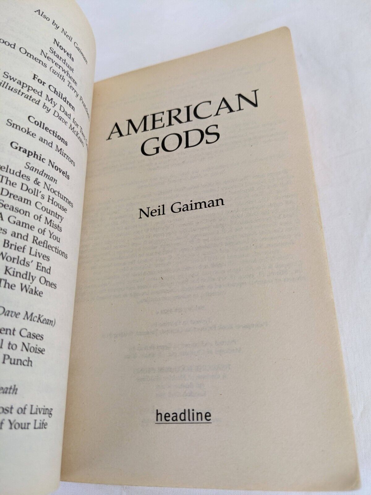 American Gods by Neil Gaiman 2001 Headline