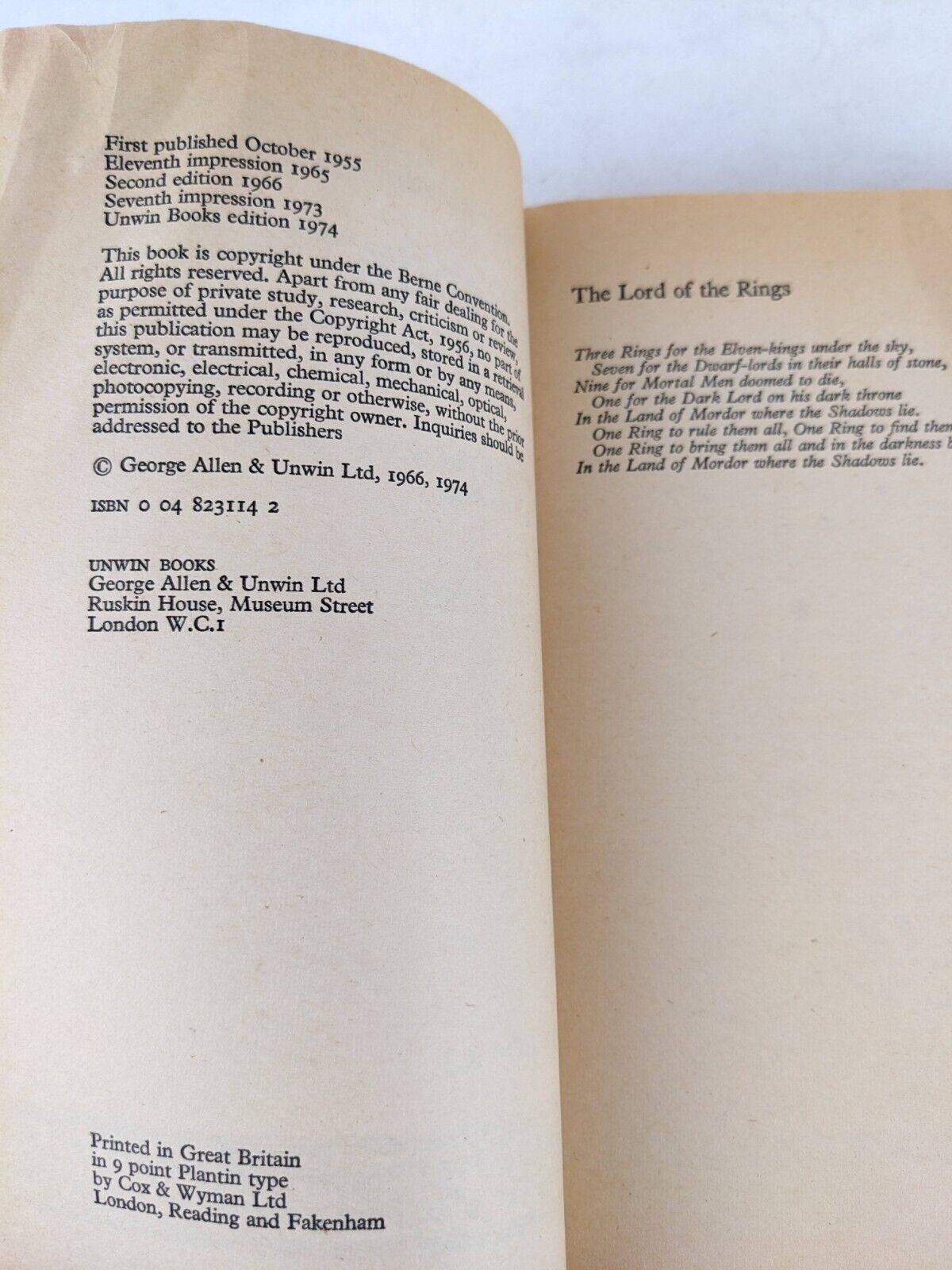 The return of the king by J. R. R. Tolkien - 1974 unwin