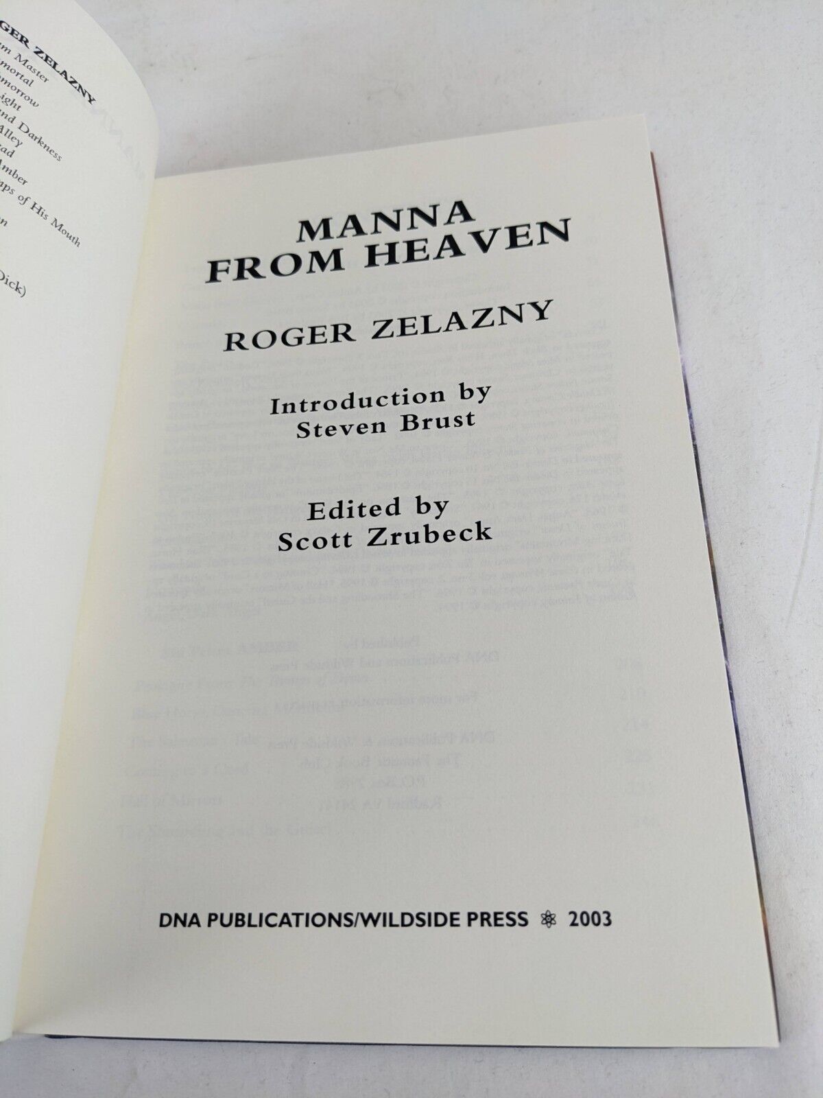 Manna from Heaven by Roger Zelazny Hardcover 2003