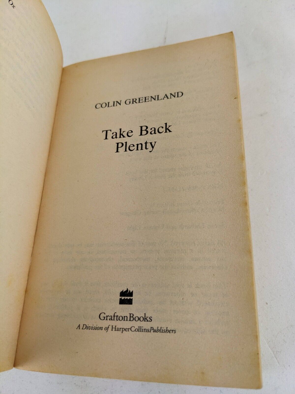 Take back plenty by Colin Greenland 1991 Tabitha Jute