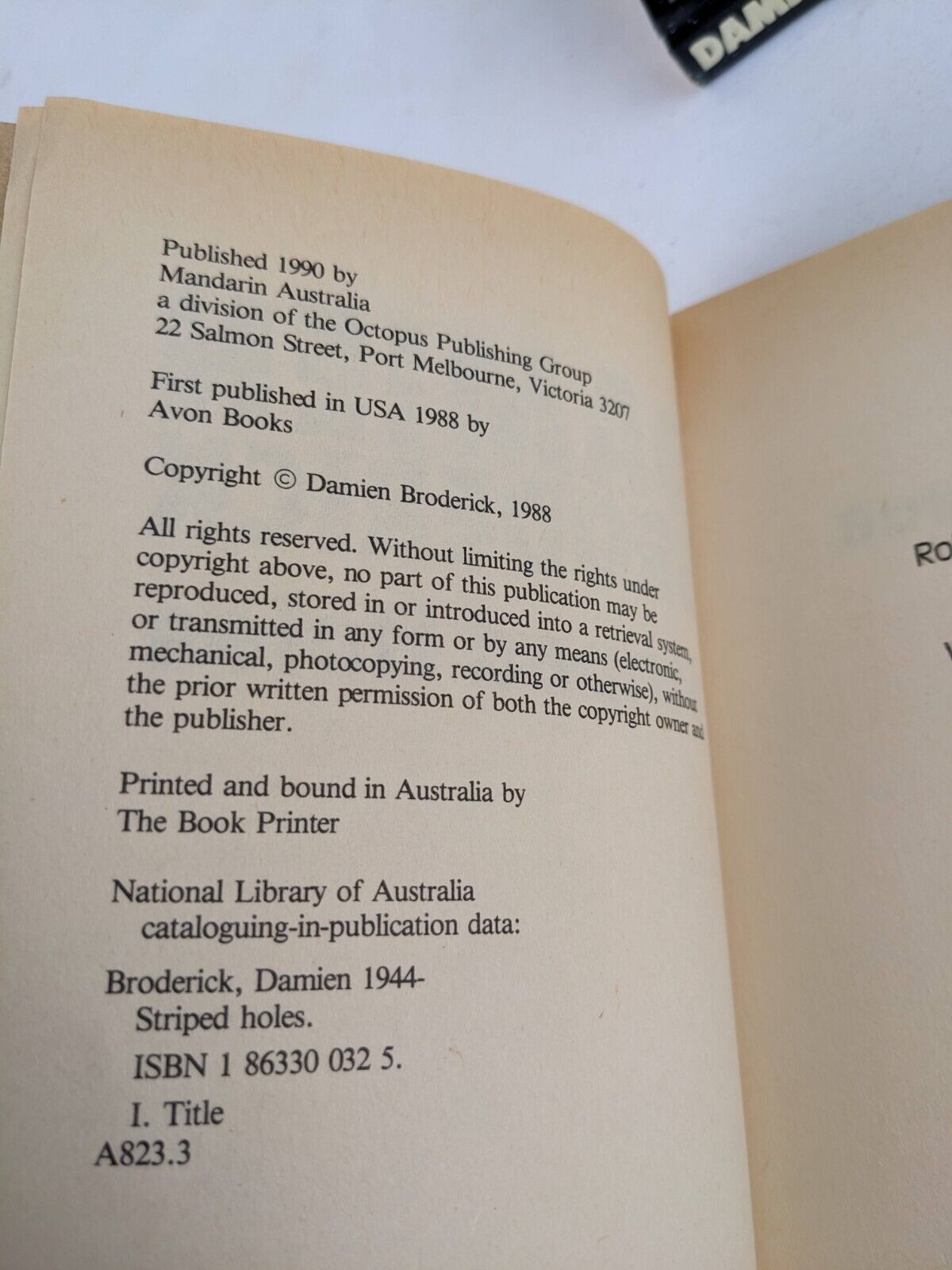 Damien Broderick x 3 - Striped Holes, Judas Mandala, Dark between stars 1988