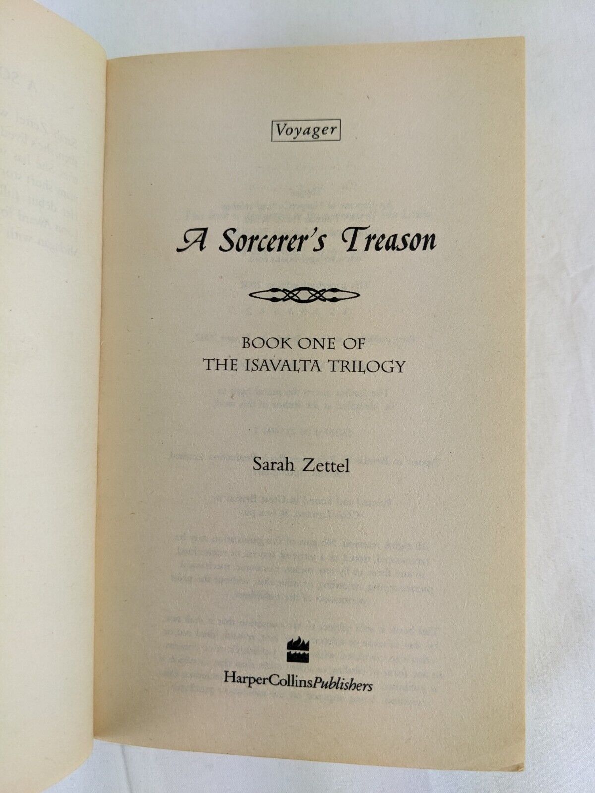 A sorcerer's treason by Sarah Zettel 2002 Isavalta Trilogy