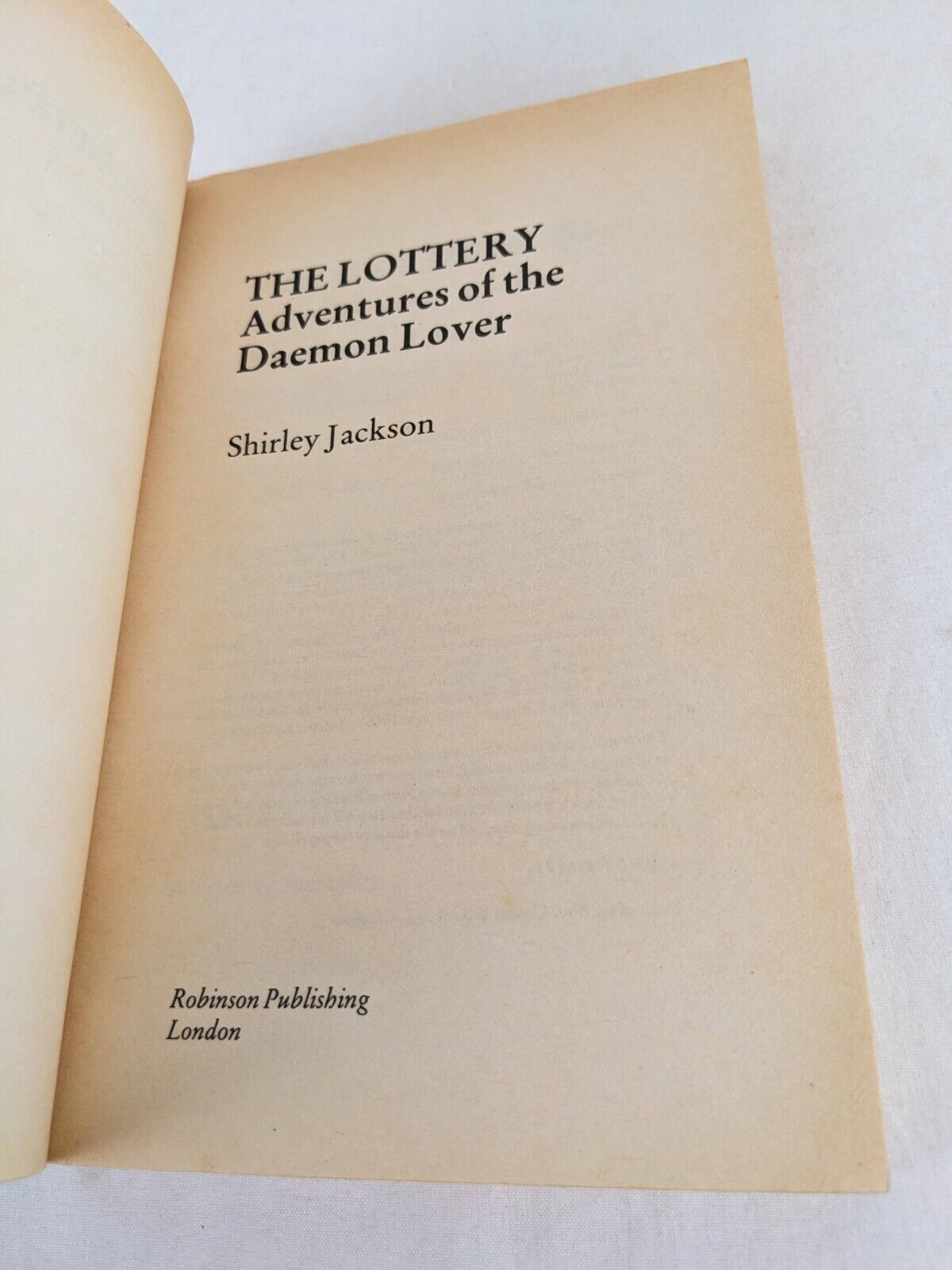 The lottery by Shirley Jackson 1988 Horror short stories