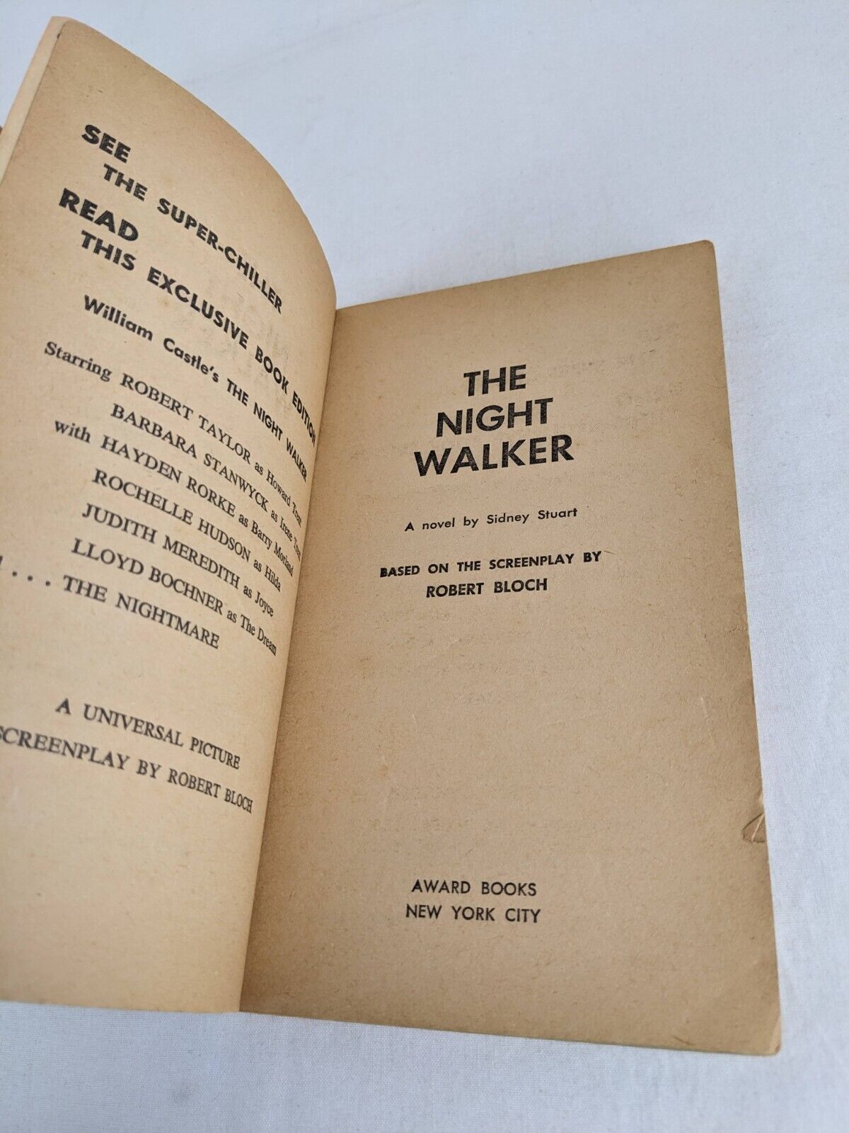 The night walker by Robert Bloch 1964 First Printing