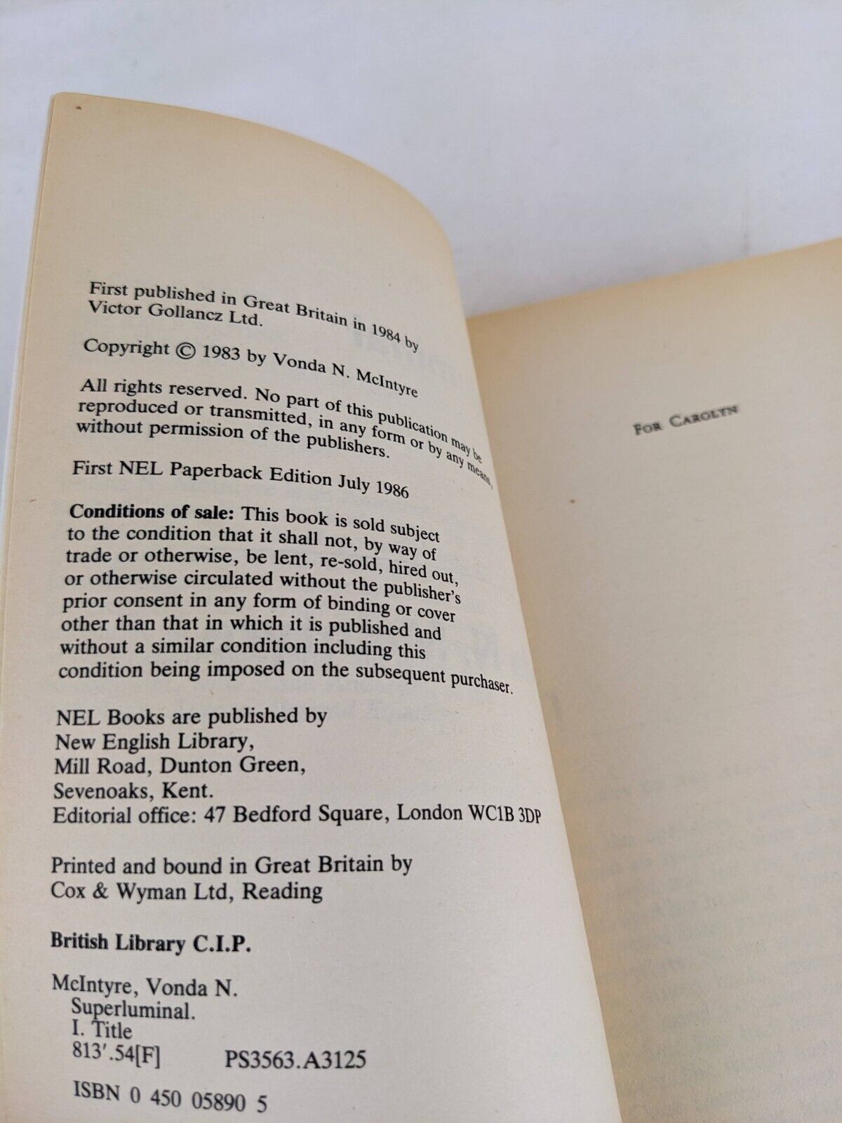 Superluminal by Vonda N. McIntyre 1986
