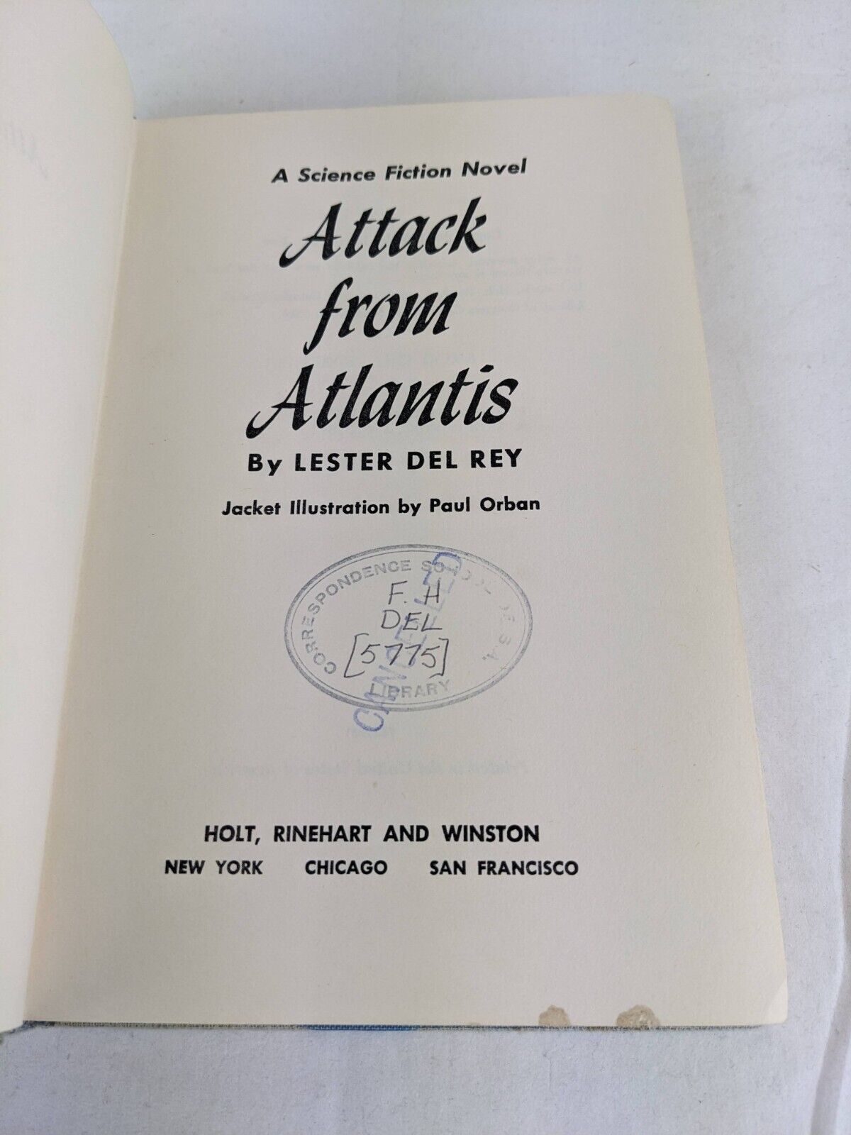 Attack from Atlantis by Lester Del Rey 1972 hardcover vintage Science fiction