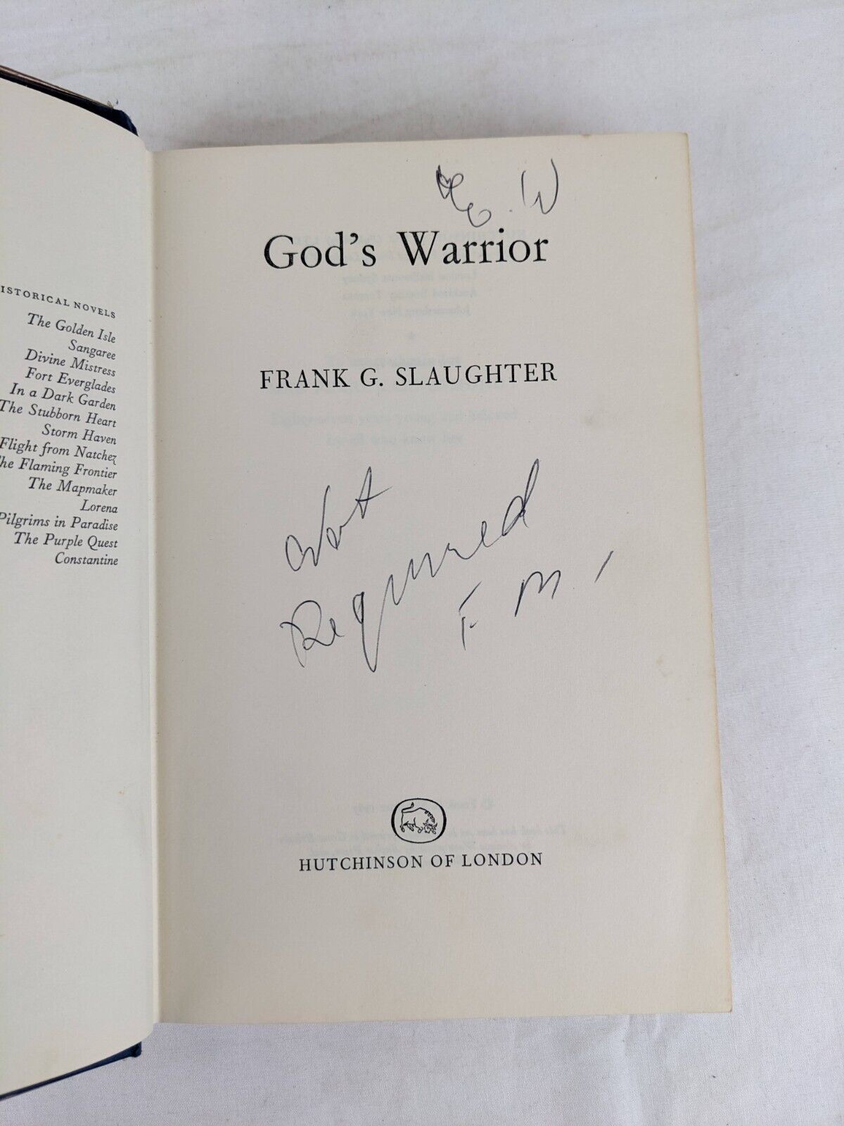 God's Warrior by Frank G. Slaughter hardcover 1967