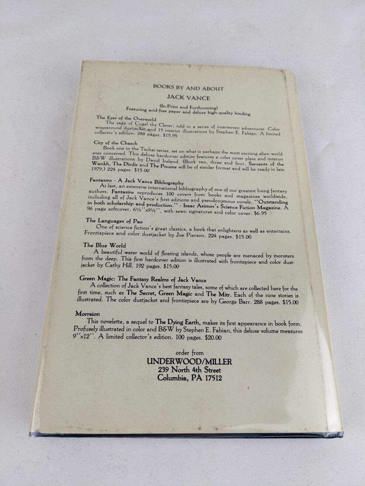 The blue world by Jack Vance Signed 1979 First Edition Hardcover