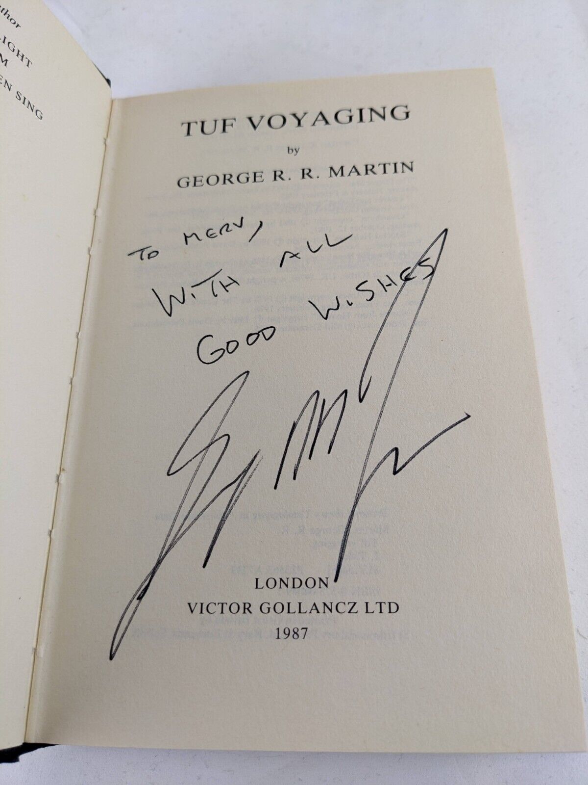 TUF Voyaging by George R.R. Martin Signed 1987 Hardcover Gollancz SF