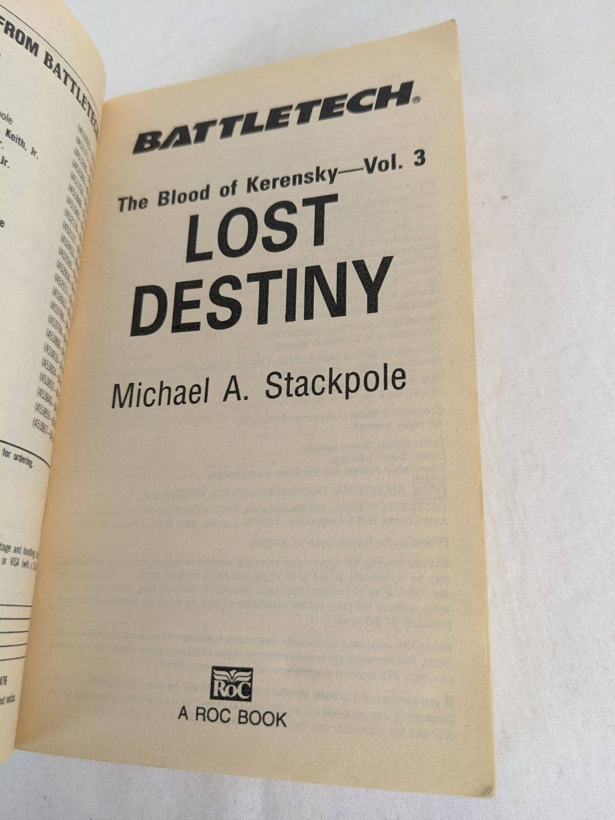 Battletech books x 6 by Michael A. Stackpole - Natural selection, freebirth etc.