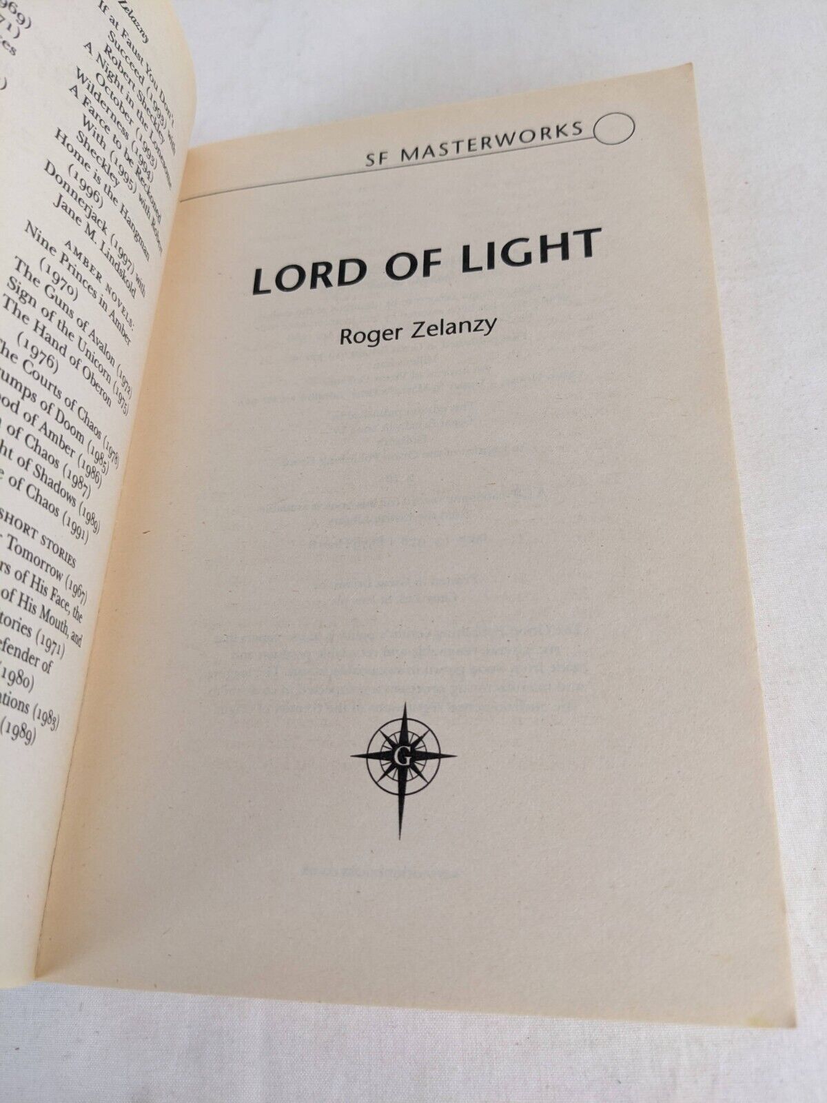 Lord of light by Roger Zelazny 1999 SF Masterworks