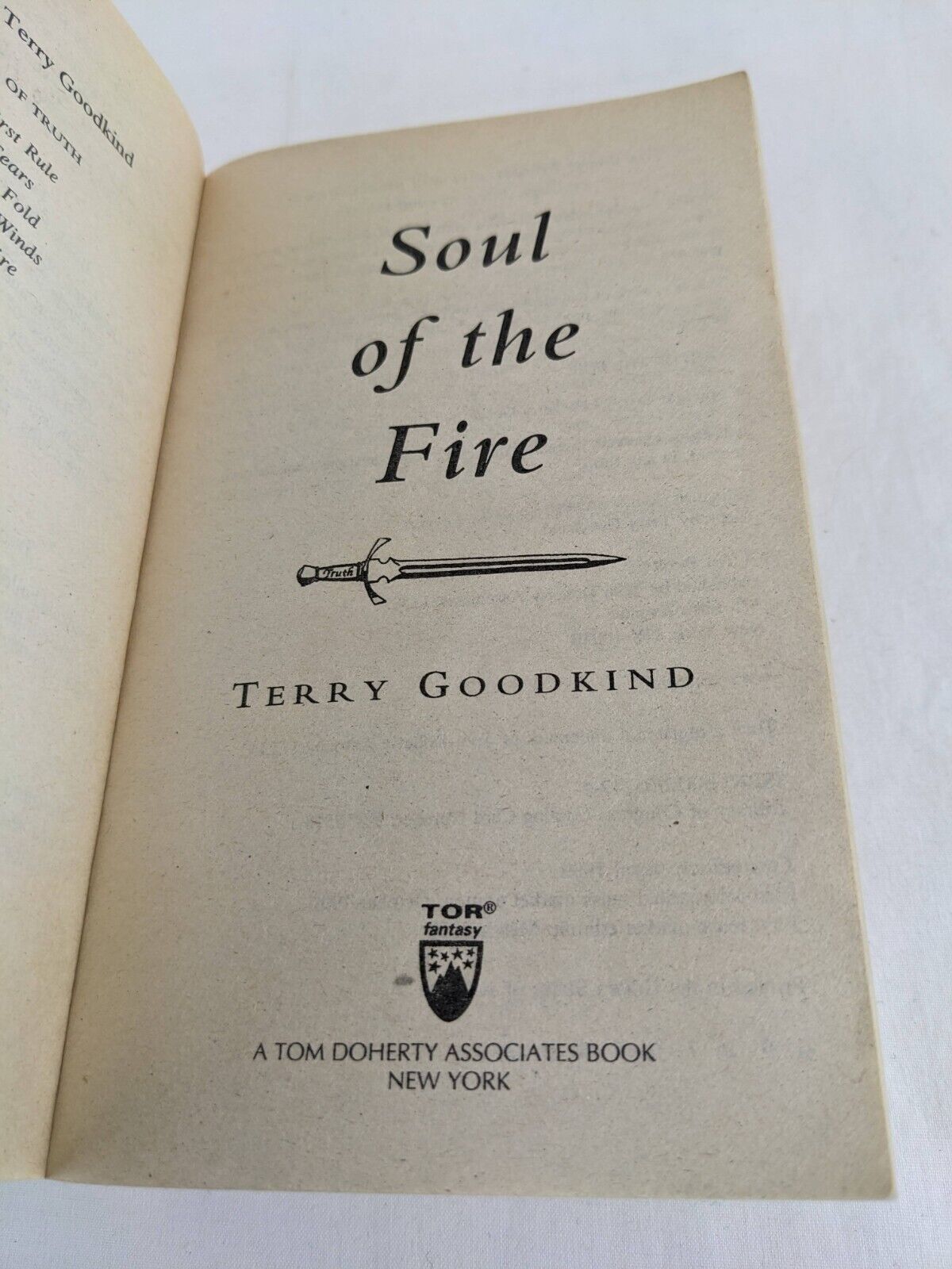 Soul of the fire by Terry Goodkind 2000 Sword of truth