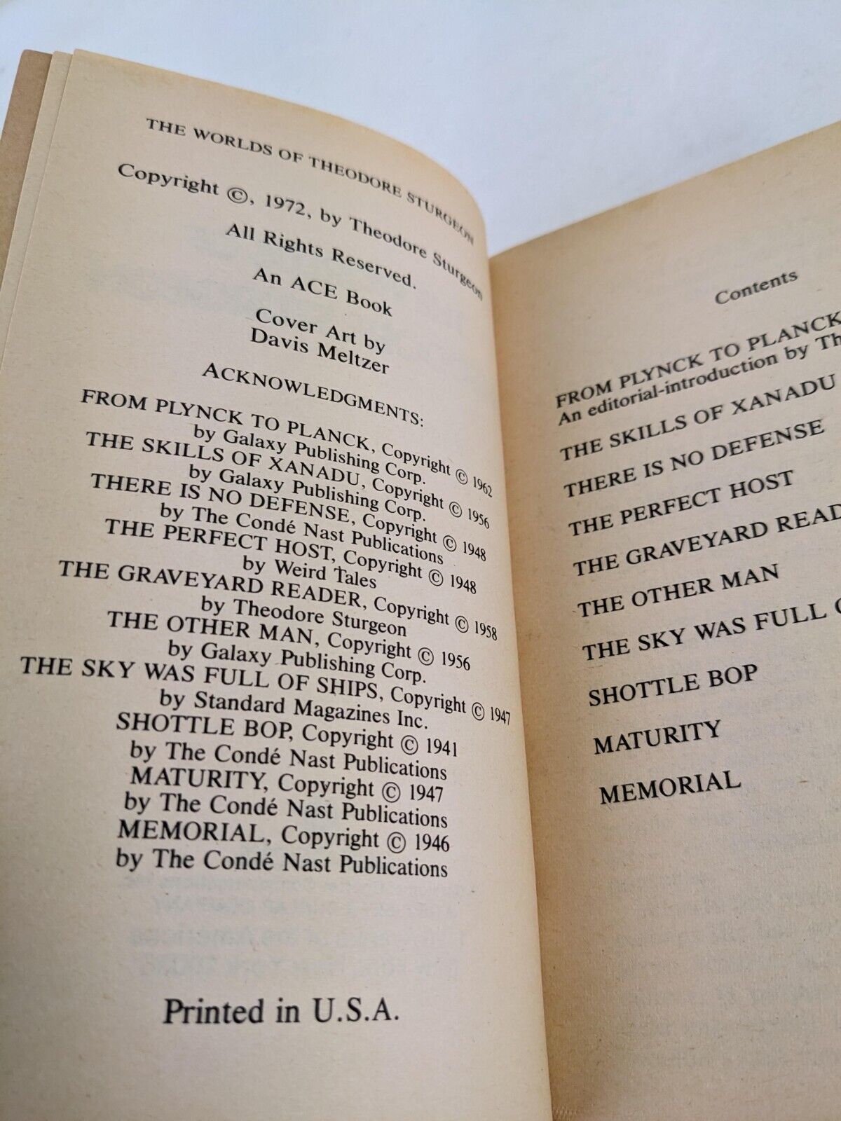 The worlds of Theodore Sturgeon 1972 Short Stories Ace books