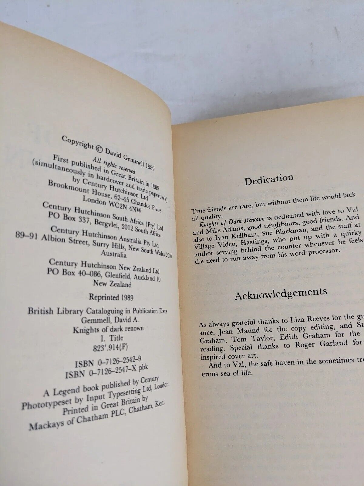 Knights Of Dark Renown By David Gemmell 1989 Drenai Saga