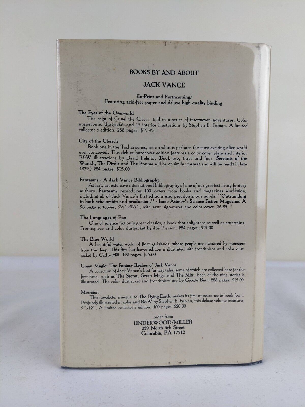 The blue world by Jack Vance Signed 1979 First Edition Hardcover