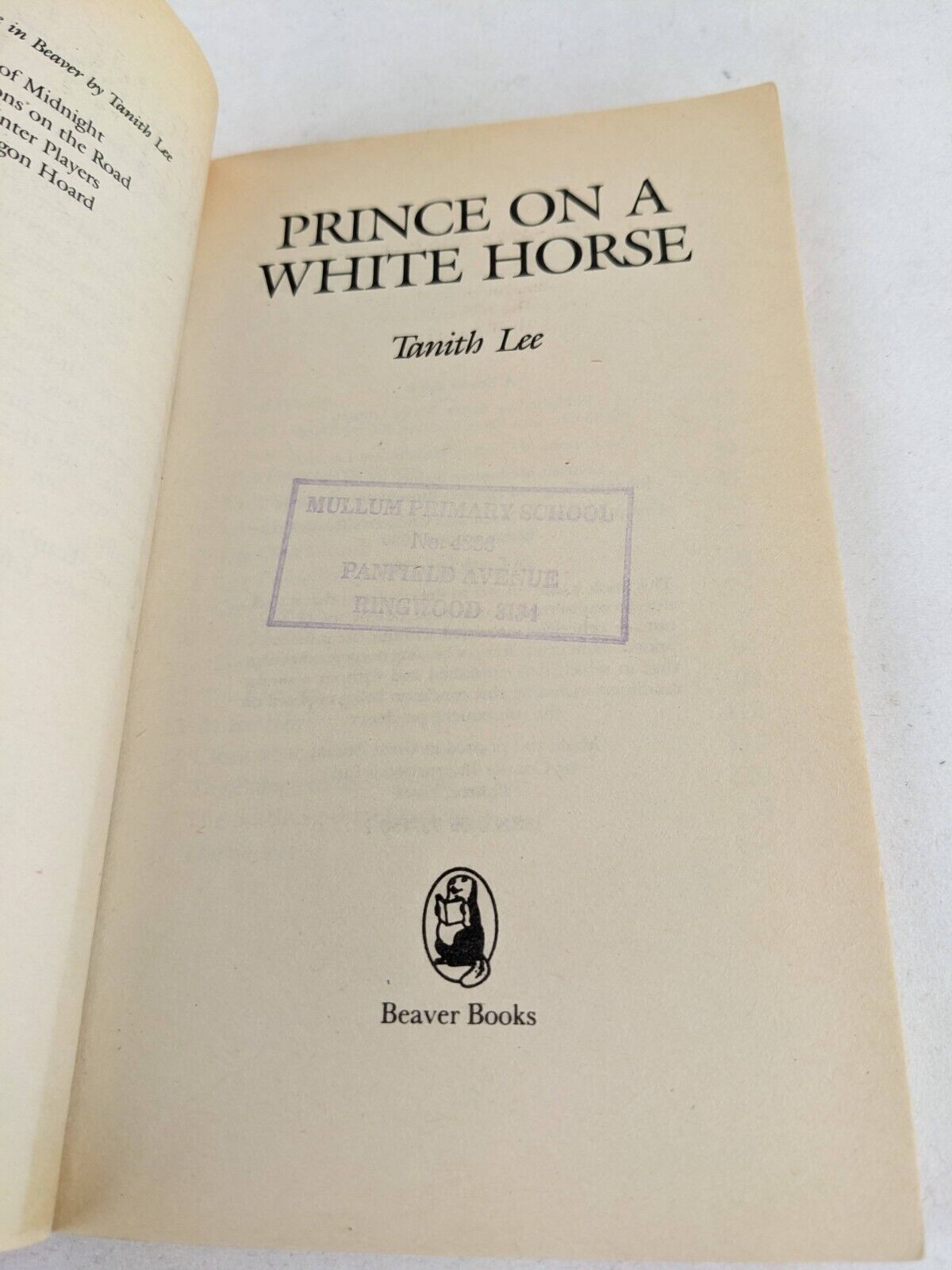 Prince on a white horse by Tanith Lee 1989