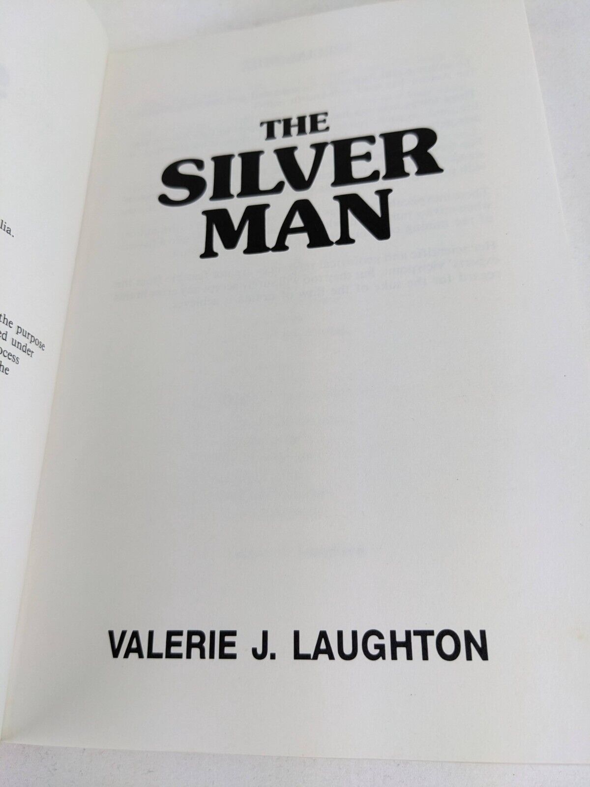 The silver man by Valerie J. Laughton 1984 Signed by Author