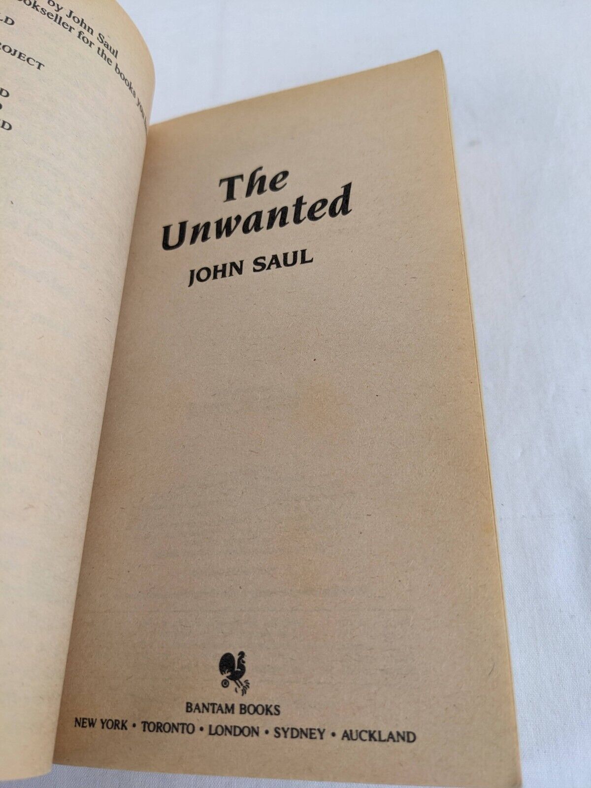 The unwanted by John Saul 1990 Horror supernatural